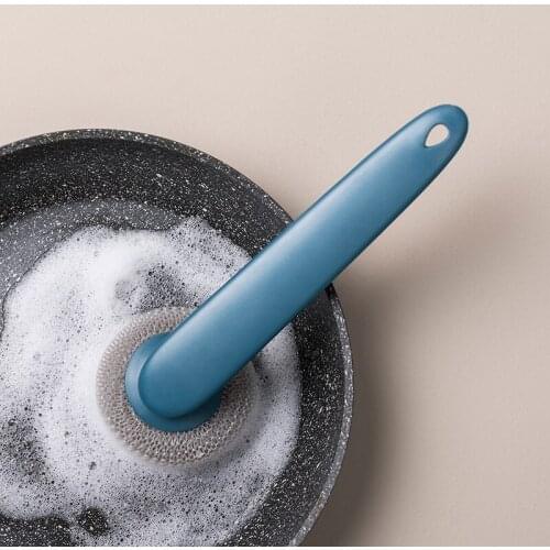 Kitchen Long Handle PP Cleaning Ball Pot Brush Bowl Dish Washing Cleaning Brush Strong Decontamination Household Cleaning Tools