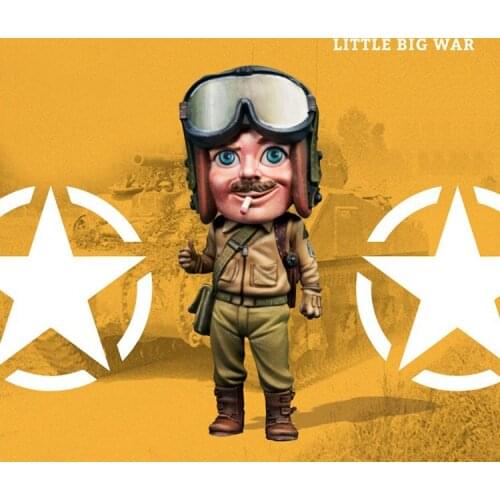 1/35 Resin Figure Building Kit cartoon U.S. tank officer 35mm