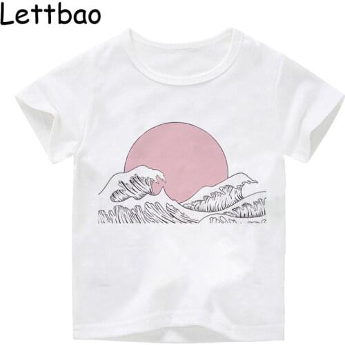 Sunset Over The Sea New Designer T Shirt Childrens T-Shirt For Boys And Girls Plus Short Sleeve Streetwear