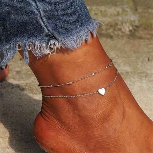 New Arrival Simple Mini Heart Girls Anklets Foot Jewelry Leg Anklets on Foot Ankle Bracelets for Women Leg Chain Gifts