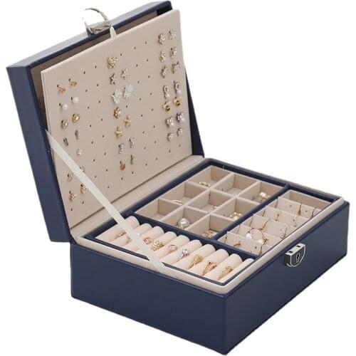 MOONLAY New 3layers Jewelry Boxes Organizer Storage Case for Earrings Rings Necklace Women Girls Gift