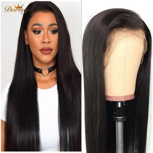 13*1 Lace Frontal Wigs Human Hair Wigs Straight Pre Plucked Hairline Remy Brazilian Human Hair Natural Color #4 Brown
