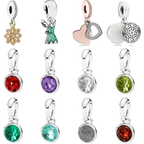 PDD DZ 12 925 Sterling Silver Spring New Charm Pendant with DIY Bracelet Necklace Jewelry Gift Carving Suitable for Women