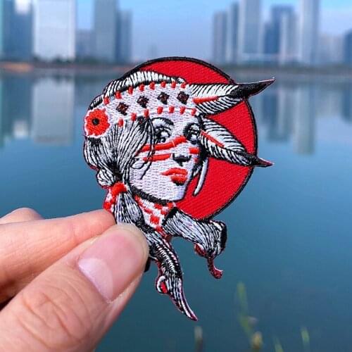 Prajna Iron On Patches For Clothing DIY Punk Skull Embroidered Patches For CLoth Punk Butterfly Stripe On Jacket Applique Badges