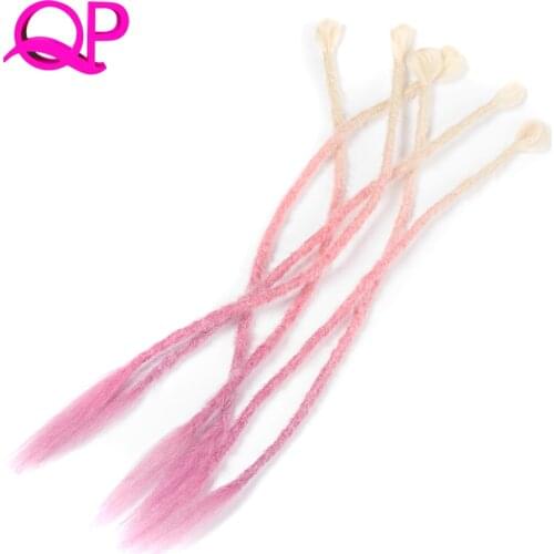 Qp hair 24inch Medium Length Ombre 5 Strands One Pack Hollow folded Soft Crochet Dreadlocks synthetic hair