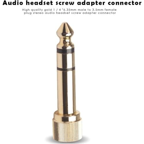 6.35mm Male to 3.5mm Female Plug with 3.5mm Jack Microphone Audio Screw Adapter Plug for DIY Audio Video Cable