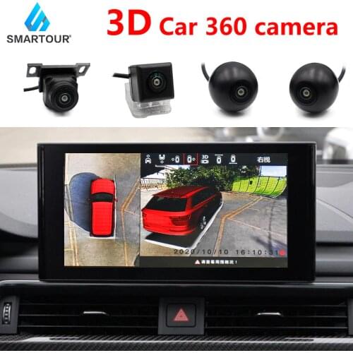 Smartour 3D 360 Camera Parking Surround View HD Surround View System Driving Support Bird View Panorama System 4 Car Camera