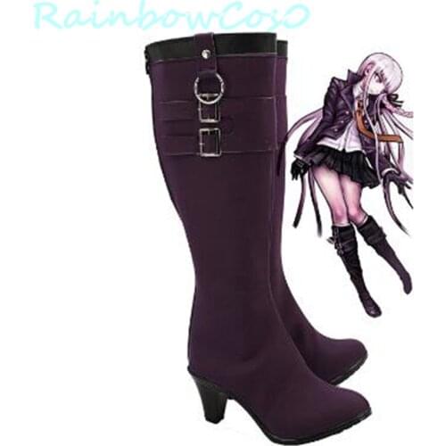 Danganronpa Trigger Happy Havoc Kyoko Kirigiri Kirigiri Kyouko Cosplay Shoes Boots RainbowCos0 Christmas Game Anime Halloween