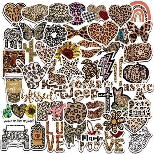 10/30/50pcs Sexy Leopard Cartoon Graffiti Stickers Decals Kids Toy Laptop Skateboard Guitar Fridge Phone Car Waterproof Sticker