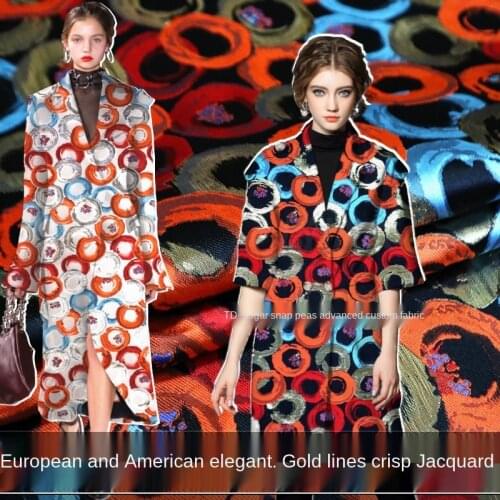 Three-dimensional gold silk yarn-dyed jacquard suit garment fabric, sewing fabric factory shop is not out of stock