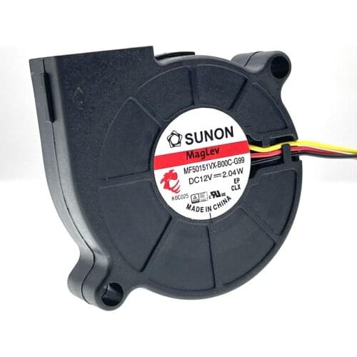 3D Printer Blower Fan 5015 12V 0.17A MF5015VX-B00C-G99 Sunon Magnetic Suspension Bearing Fan Centrifugal DC Cooling Turbo fan