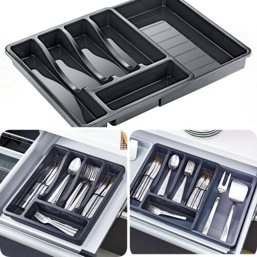 Cutlery Drawer Tray Expandable Adjustable Utensil Drawer for Kitchen Utensil Organizer Multi-Purpose Storage for Kitchen