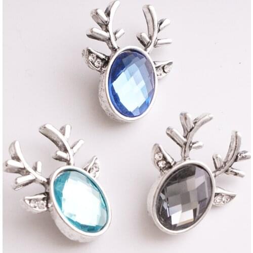 XH7482 Christmas deer 18mm Metal Snap button jewelry DIY