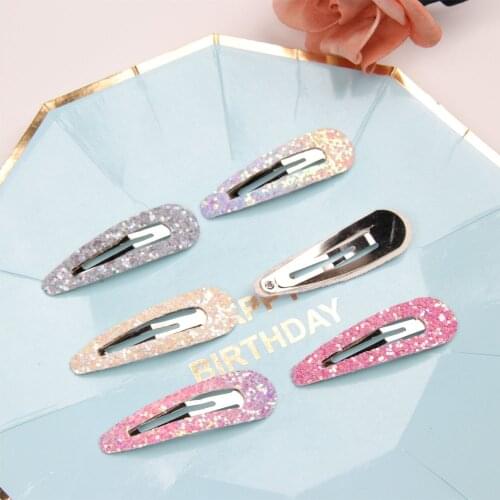 Cheer Bow 12Pcs/set Hair Accessories Glitter BB Clips for Baby Girls Rainbow Glitter Hair Clips Korea Hair Barrettes Hairpins