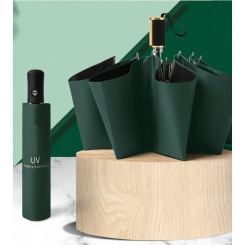 Sun Umbrella Umbrella Folding Rain Sun Umbrella Female Hand Push Sun Protection Sun Shade Male Black Glue Carry-on