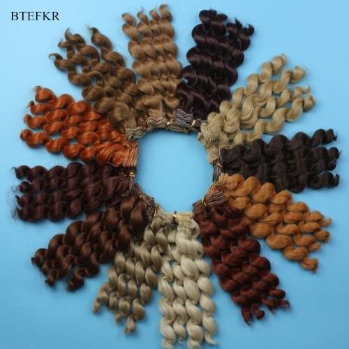 1Piece 15*100CM Screw Curly Doll Hair Accessories for Dolls DIY Hair Wigs Heat Resistant Fiber 1/3 1/4 BJD SD Hair Wefts