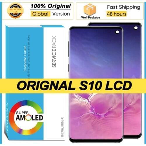 100% Original 6.1'' Super Amoled Display for Samsung Galaxy S10 G973F/DS G973U G973 Full LCD Touch Screen Digitizer Repair parts