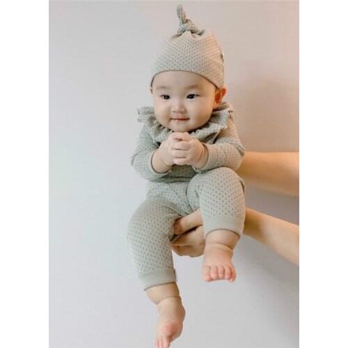 2020 Newborn Baby Girls Clothing Set Long Sleeve Romper Pants with Hat and Collar Bibs Cute 4 Pieces Sets