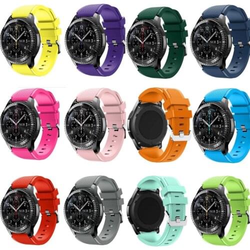 22mm universal band Pebble time steel Huaimi amazfit 3 2 1 pace Silicone Rubber wristBand For Samsung Gear S3 Replacement strap