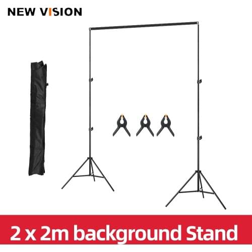 2x2m 6.5ft*6.5ft Backdrop Background Frame Light Stand + 3pcs Clip + Carry Bag Backgrounds Stand Studio Kit