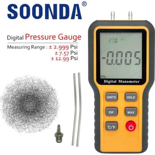 3-in-1 Digital Pressure Gauge Manometer Air Pressure Meter Tools Kit For Measuring Natural Gas Air Conditioning Airco Manifold