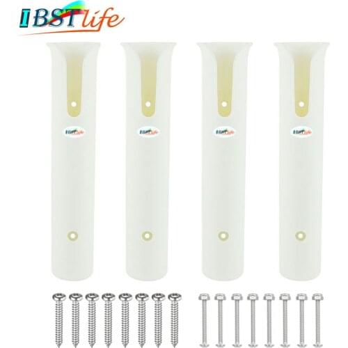 4X white ABS Plastic Fishing Rod Rack Holder Lightweight Spinning Accessories Durable Pole Tube Mount Bracket Socket Rack