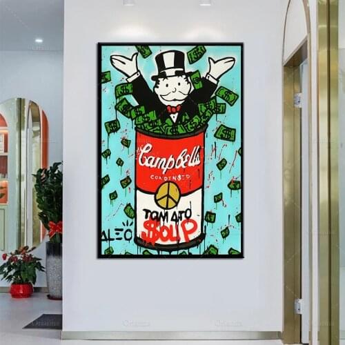 Alec Monopoly "Campbell Tomato Soup" New Hd Prints Poster Modular Wall Art Canvas Painting Pictures Home Decoration Modern Frame