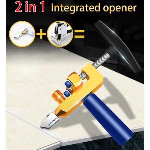 Diamond Glass Cutter for Glass Tile Cutting 2 In 1 Glass Cutter Set Manual Construction Tools Tile Cutter 8Pcs Whole Set