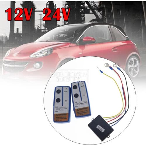 12V Car Wireless Winch Electric Remote Control With Manual Transmitter Set Truck ATV SUV Truck Vehicle Trailer Kit For Jeep