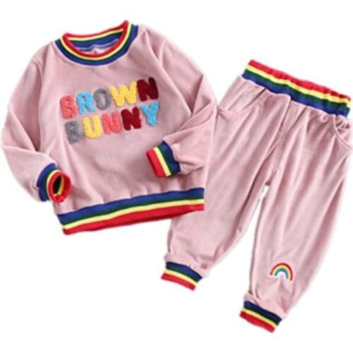 Children Cotton Baby Boys Spring Autumn Girls Clothes Letter Jacket Pants 2Pcs/sets Infant Outfit Kid Fashion Toddler Tracksuits