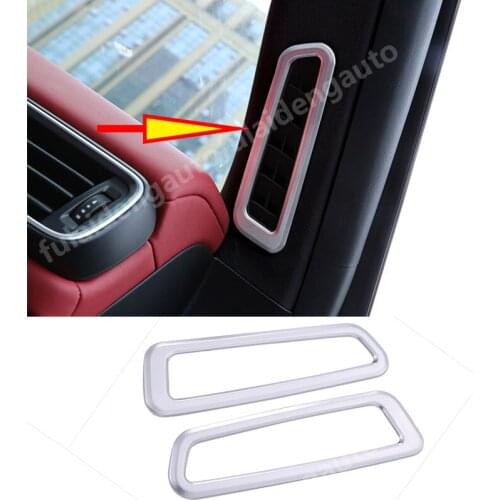For Maserati Levante 2016-2020 Silver ABS Carbon fiber Interior Window Pillar A Air Condition AC Outlet Vent Cover Trim