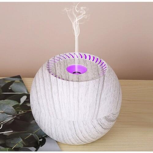 Electric Air Humidifier Essential Aroma Oil Diffuser Ultrasonic Wood Grain Humidifier USB Home Mini Mist Maker LED Light