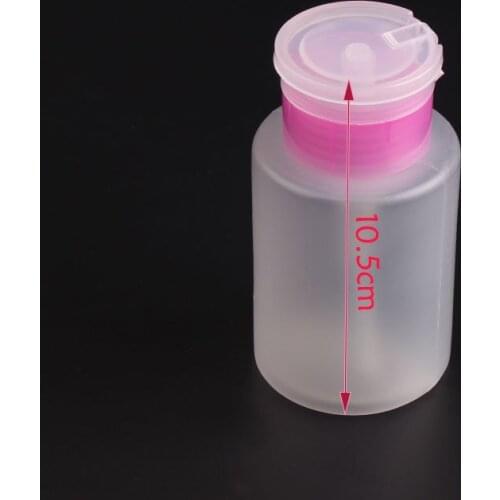 NOQ Alcohol Filler Empty Pump Liquid Alcohol Dispenser Container Press Nail Polish Remover Pink 150ML Cleaner Bottle Make Up