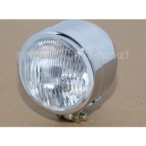 Chrome Metal Motorcycle Parts Retro Vintage Headlight Lamp Custom For Cafe Racer Bobber Chopper SX650