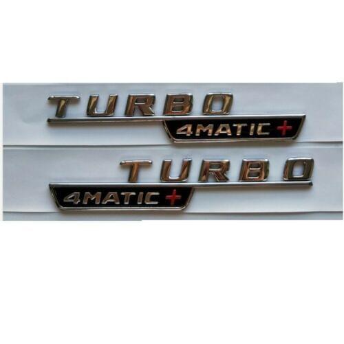 Chrome TURBO 4MATIC+ Emblems Emblems for Mercedes A45 A35 CLA45 GLA45