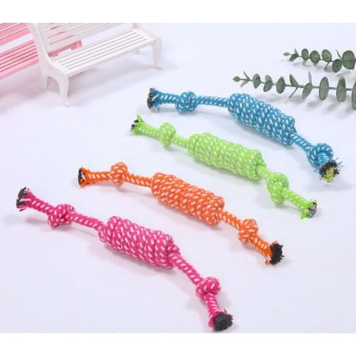 Pet Molar Rat Biting Knot Toy Double Candy Cotton Rope Pet Toy