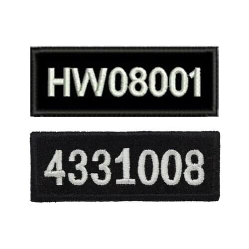 Custom Embroidery Name Patch,2 Pcs Personalized Military Number Tag Customized ID for Dog Harness Vest Jack with Hook Backing