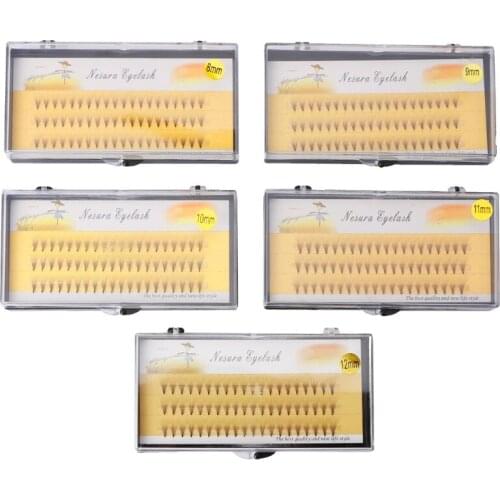 Individual Cluster False Eyelashes Extension Makeup Tools Long Women Soft False Eye Lashes 0.07 C Black