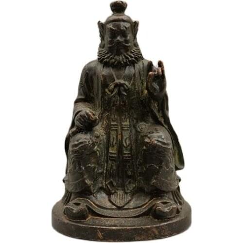 Chinese Old Taoism Bronze statue Zhang Tianshi of Old Copper Statue