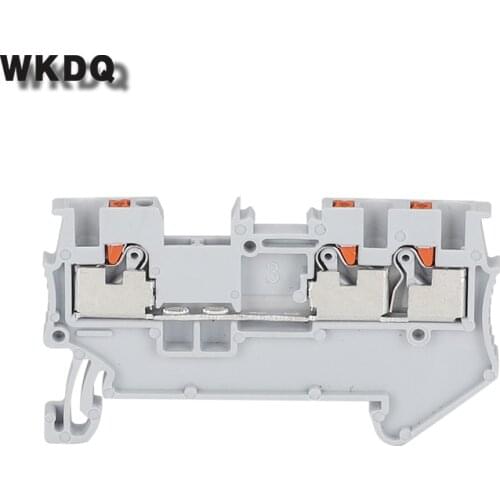 Din Rail Terminal Block PT 1.5-TWIN Electrical Wire Spring Connection Push In 3 Conductors 10pcs wire connector