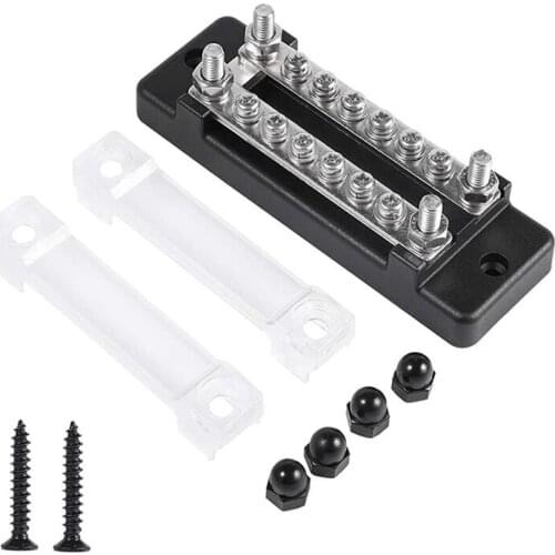 Busbar Terminals Kit Dual Rows 6 Positions Terminal 130A/150A Busbar Block For Car Electronics Yacht Marine