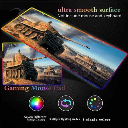 World of Tanks Large LED Rgb Lighting Gaming Duty 3 Laptop Mice Pad Non-slip Keyboard PC Game Gamer Cool RGB Mousepad
