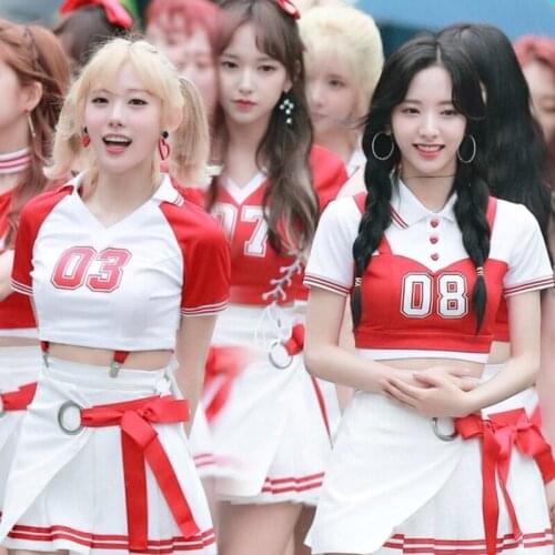 Red Cheerleader Uniform Women Jazz Dancewear K-pop Outfit Summer Performance Costume Dancer Outfit Festival Clothing JL3521