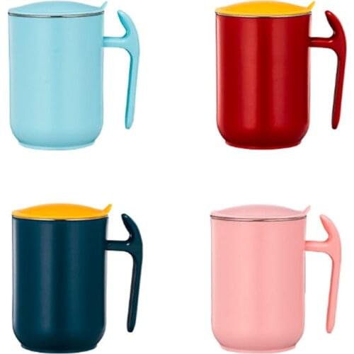 500ML Mug Office Handy Water Milk Home Coffee Cup With Lid Anti-Scald Insulation Removable Double Stainless Steel + PP Plastic