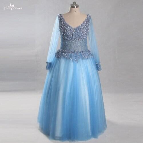 LZF072 New Arrival Robe De Soiree Longue 2018 Elegance Appliques Long Prom Dresses Evening Dress Plus Size