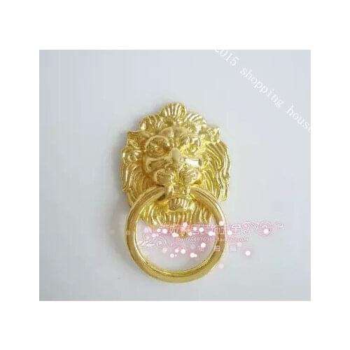 Furniture Handle & Knob antique ion head door Zinc alloy handles delicate gold color rings in hand 4cm