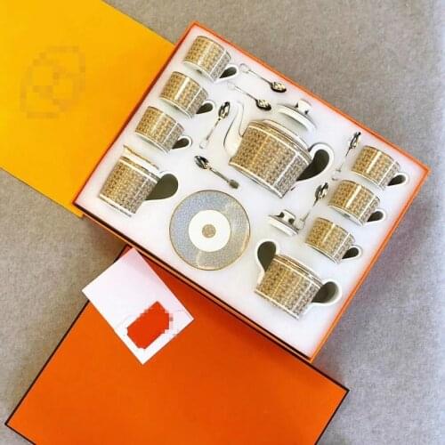 European-Style Tableware Set Jingdezhen High-End China Household Cup and Mug Luxury Phnom Penh Gift Porcelain 15PCS 24C-H-Set