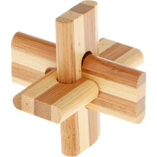 Newest Kids Wooden Kongming Lock Toy Chinese Puzzle Game Family Home Play Gift Brain Teaser Puzzle Educational Toys for Child