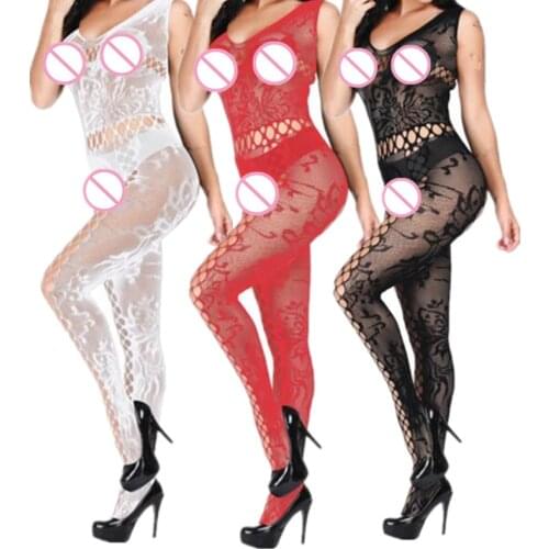 NEW Sleeveless Bodysuit Lady Nightwear Women Crotchless Jumpsuits Body Stocking Fishnet Underwear Hot Pajamas female Lingerie