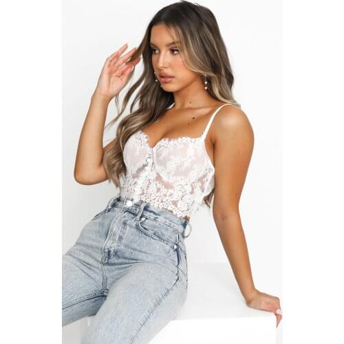 New Summer Sheer Tops Perspective Lace Bra Busiter Women’s Sexy Camisoles Backless Suspender Straps Corsets Crop Top Chic